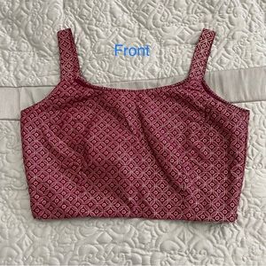 Maroon and pink lehenga blouse